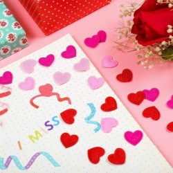 300 Pieces Valentine's Day Felt Hearts Decoration Felt Hearts Stickers Colorful Felt Heart Craft Mini Heart Shapes Decorative...