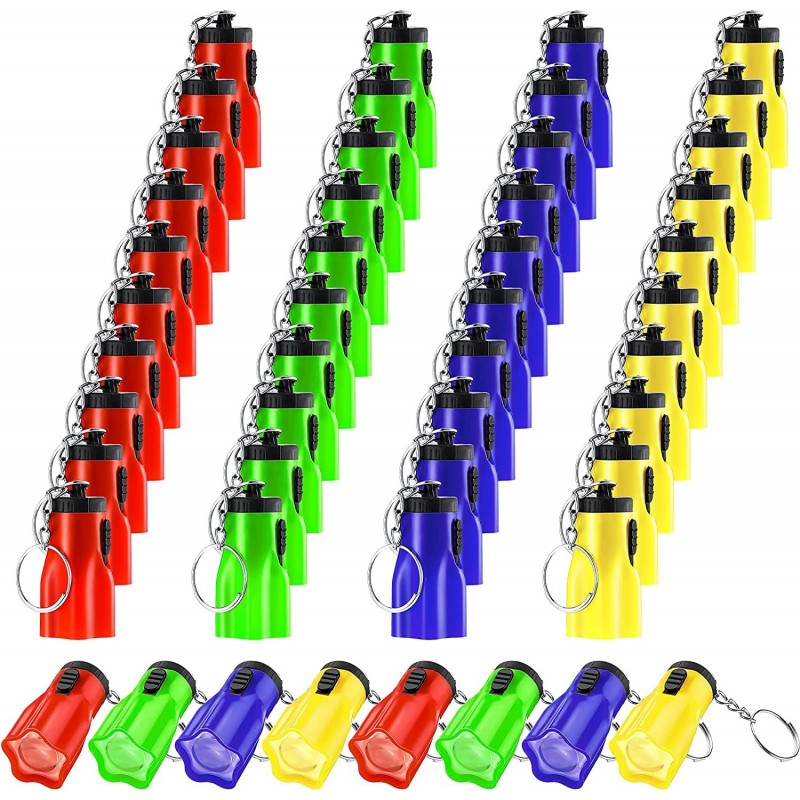 48 Pieces Plastic Toy Flashlight Star Shaped Flashlight Keychains Mini Flashlight Keychain LED Key Chains for Boys and Girls ...