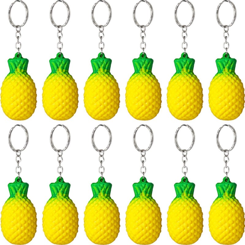 20 Pack Pineapple Keychains Pineapple Stress Relieve Toys Fruit Keychains for Party Favors and School Carnival Prizes School ...