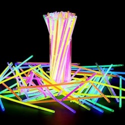 Glow Sticks Party Supplies 100pk 8" Glow in The Dark Stick Party Pack with Connectors Glowsticks for Kids and Adults Party Gl...