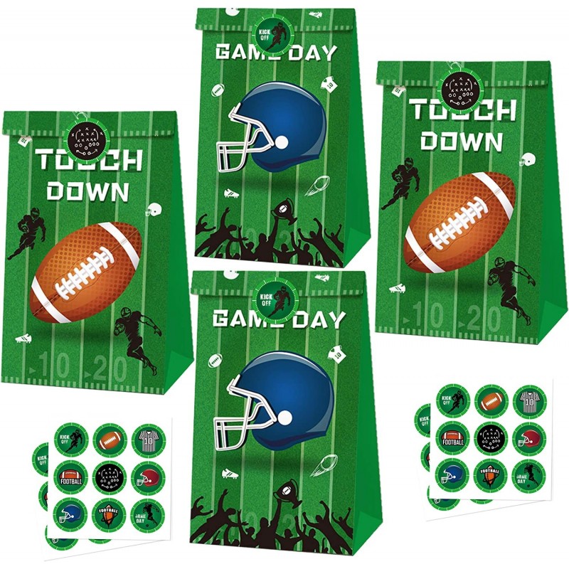 Football Party Bags Football Themed Party Supplies Sport Game Day Favor Candy Treat Gift Bags with Stickers Baby Shower Kids ...