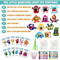 Little Monsters Craft Kit Adopt A Monster Felt Plush DIY Sewing Art Kids Educational Kindergarten Toys Monster Bash Craft Gif...