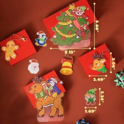 Christmas Gem Painting Art & Craft Kit Making Your Own Diamond Gem Keychain Suncatcher and Stickers for Kids Boys and Girls A...