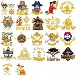 Glitter Pirate Temporary Tattoos for Kids Pirate Theme for Boys and Girls Birthday Party Supplies Summer Pool Party Beach Par...