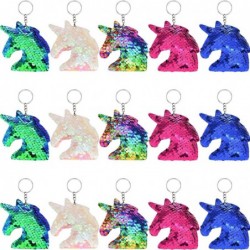 Flip Sequin Unicorn Keychains Colorful Unicorn Key Chain for Handbag Purse Party Embellishment (Color Set 1 15 Pieces) $22.23...