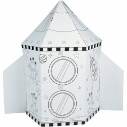 Cardboard Rocket Spaceship Playhouse (5 feet Tall and Easy Storage) Coloring House Fort for Kids $62.70 Kids' Drawing & Writi...