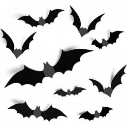 Halloween Decorations Bats Wall Decor Halloween Party Decorations Indoor Outdoor Halloween Decor Supplies 64 Pcs Reusable PVC...