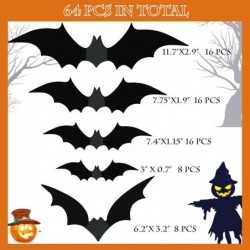 Halloween Decorations Bats Wall Decor Halloween Party Decorations Indoor Outdoor Halloween Decor Supplies 64 Pcs Reusable PVC...