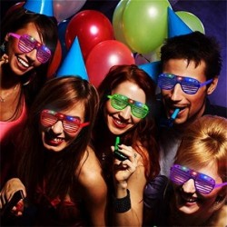 40 Pack LED Party Light Up Glasses 5 Colors Glow in the Dark Shutter Shades Party Favors for Adults Kids Thansgiving Carnival...