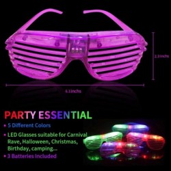 40 Pack LED Party Light Up Glasses 5 Colors Glow in the Dark Shutter Shades Party Favors for Adults Kids Thansgiving Carnival...