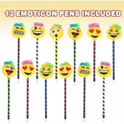 Rock Star Emoticon Pens Set of 12 Writing Pens for Kids and Adults with Black Ink Cool Back to School Stationery Supplies Bir...