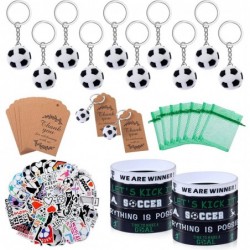 114 Pcs Soccer Party Favors Set Soccer Party Supplies Soccer Themed Party Favors with Silicone Bracelets Soccer Keychains Sti...