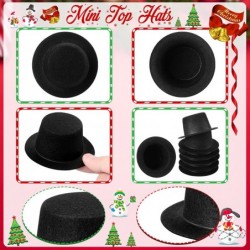 24 Pieces 1.6 Inch Mini Black Top Hats Small Felt Doll Hats for Snowmen DIY Crafts Christmas Party Decor $42.13 Kids' Party Hats