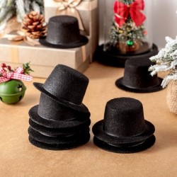 24 Pieces 1.6 Inch Mini Black Top Hats Small Felt Doll Hats for Snowmen DIY Crafts Christmas Party Decor $42.13 Kids' Party Hats