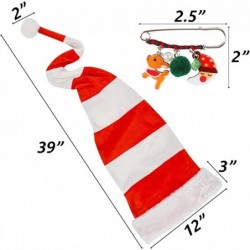 Christmas Elf Hat Extra Long Red And White Striped Felt Hat with Cute Brooch Pin for Kids Adults $17.35 Kids' Party Hats