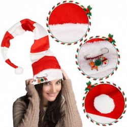 Christmas Elf Hat Extra Long Red And White Striped Felt Hat with Cute Brooch Pin for Kids Adults $17.35 Kids' Party Hats