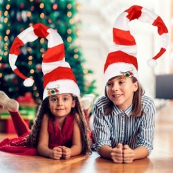 Christmas Elf Hat Extra Long Red And White Striped Felt Hat with Cute Brooch Pin for Kids Adults $17.35 Kids' Party Hats