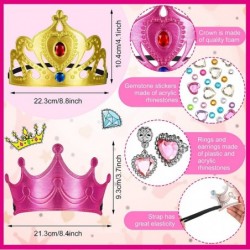 36 Pieces Foam Princess Tiaras and Crowns Set Princess Jewelry Toys DIY Crystal Diamond Sticker Princess King Crown Kids' Par...