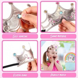 36 Pieces Foam Princess Tiaras and Crowns Set Princess Jewelry Toys DIY Crystal Diamond Sticker Princess King Crown Kids' Par...