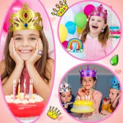 36 Pieces Foam Princess Tiaras and Crowns Set Princess Jewelry Toys DIY Crystal Diamond Sticker Princess King Crown Kids' Par...