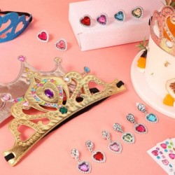 36 Pieces Foam Princess Tiaras and Crowns Set Princess Jewelry Toys DIY Crystal Diamond Sticker Princess King Crown Kids' Par...