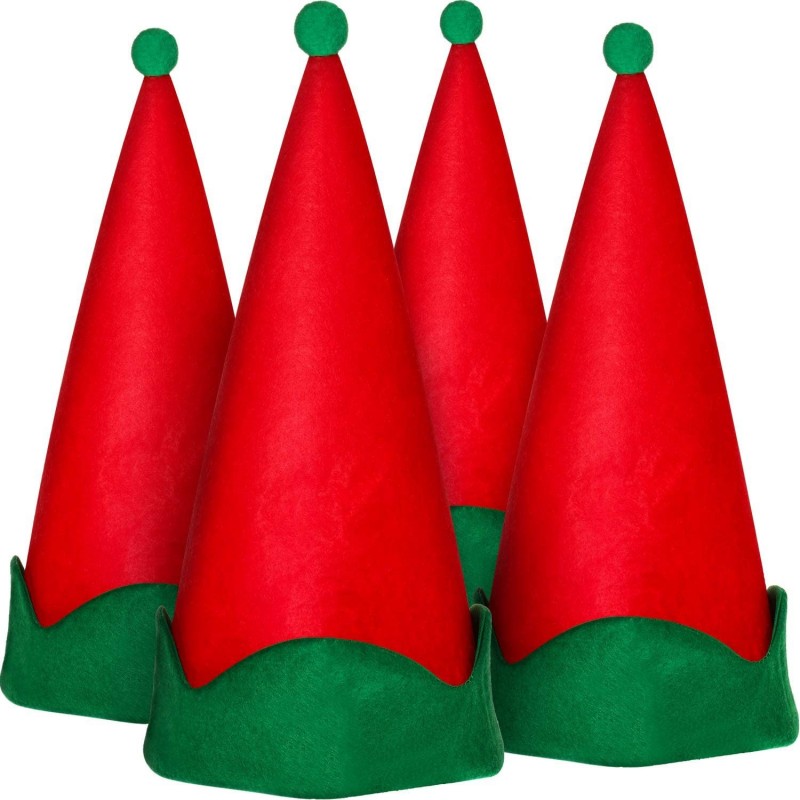 4 Pieces Red Felt Elf Hats Christmas Santa Elf Hat Xmas Holiday Party Costume Favors Gifts Accessories for Teens $24.27 Kids'...