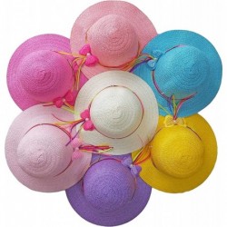 Girls Tea Party Dress up Sets Set of 7 Straw Hats in Assorted Colors $36.29 Kids' Party Hats