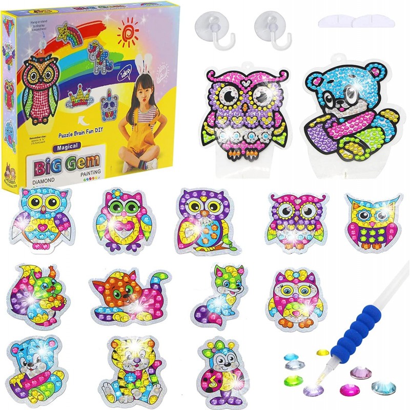 Big Gem Diamond Painting Kit Arts and Crafts for Kids Ages 8-12 Magical Stickers and Suncatchers Kits Supplies for Boys Girls...