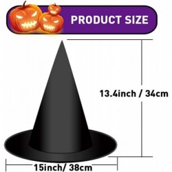 12pcs Halloween Witch Hat Black Hanging Witch Hats Bulk with 100 Yards Hanging Rope for Halloween Party Yard Decoration Costu...