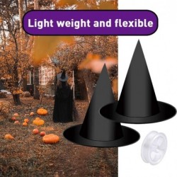 12pcs Halloween Witch Hat Black Hanging Witch Hats Bulk with 100 Yards Hanging Rope for Halloween Party Yard Decoration Costu...