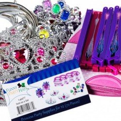 Princess Party Supplies - Party Favors - 72 Pc Set - Tiaras Princess Fans Treat Boxes & Princess Rings $47.64 Kids' Party Hats