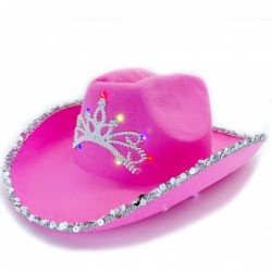 Cowgirl Light Up Blinking Tiara Hat Sequin Trimmed For Halloween Costume Accessories Role Play Holiday Decorations $17.14 Kid...