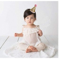 Gold Glitter Sparkle Princess 1st Birthday Hat with Adjustable Headband for Baby Girl Party Supplies $14.18 Kids' Party Hats