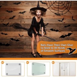 8 Pcs Halloween Witch Hat Black Witch Costume Accessory with 120 Pcs 3D Bat Sticker for Halloween Party Yard Decoration $20.2...