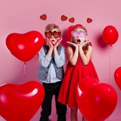 4 Pieces Valentines Day Headbands and Sunglasses Red Heart Glitter Head Boppers Glasses for Valentines Day Party Favor Weddin...