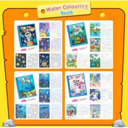 4 Pack Water Coloring Magic Book Toddlers Kids Reusable Painting Unicorn Animal Cartoon Coloring Book Boys Girls Educational ...