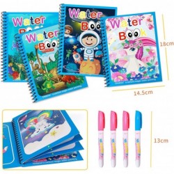 4 Pack Water Coloring Magic Book Toddlers Kids Reusable Painting Unicorn Animal Cartoon Coloring Book Boys Girls Educational ...