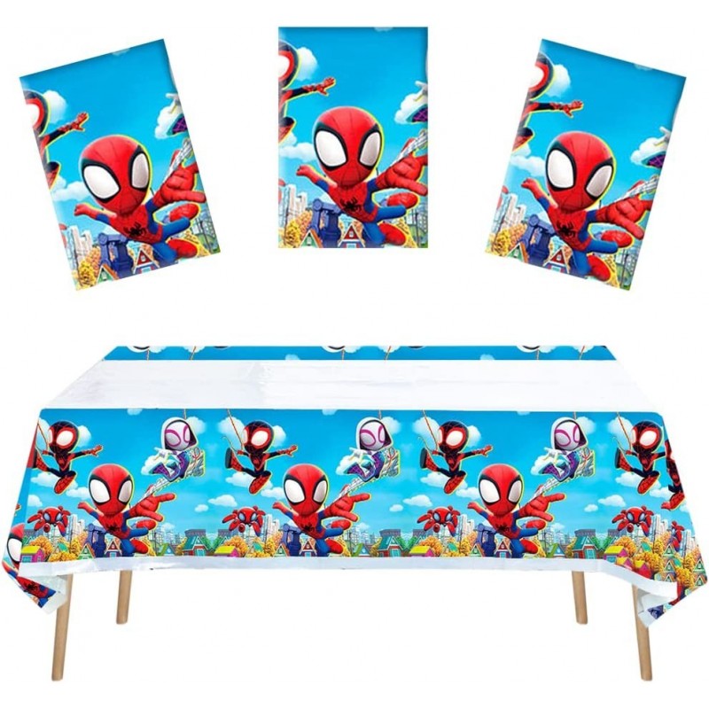 3 Pcs Spider Friends Tablecovers Hero Plastic Tablecloths for Spider Friends Theme Birthday Party Supplies Decoration (42.5 x...