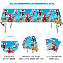 3 Pcs Spider Friends Tablecovers Hero Plastic Tablecloths for Spider Friends Theme Birthday Party Supplies Decoration (42.5 x...