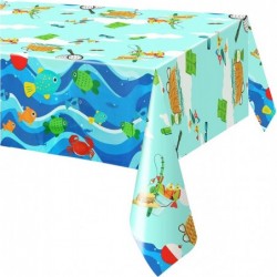 Fishing Birthday Party Plastic Tablecloth 1 Piece Beach Themed Party Favors Table Cover for Birthday Party $29.51 Kids' Party...