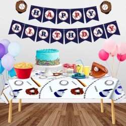 2 Pack Baseball Tablecloth for Party Decorations - Disposable Plastic Baseball Table Cover for Boys Kids Party Supplies Baby ...