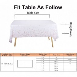 54" x 108" Rose Gold Star Table Cloths for Parties Disposable Plastic Rectangle Tablecloth Fitted Table Clothes for 6 Foot an...