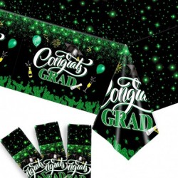 Green Congrats Grad Table-cover - 108x54 Inch Pack of 3 | Graduation Decorations 2023 Table Cloths for Plastic Green Graduati...