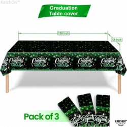 Green Congrats Grad Table-cover - 108x54 Inch Pack of 3 | Graduation Decorations 2023 Table Cloths for Plastic Green Graduati...