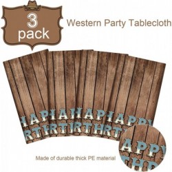 3 Pieces Western Tablecloths Cowboy Party Decorations Birthday Table Cover Wild West Happy Birthday Tablecloth Plastic Wester...