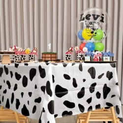 12 Pack Cow Print Tablecloth 54 x 108 Inch Cow Table Cloths for Parties Cow Tablecloth Cow Print Party Supplies Disposable Pl...