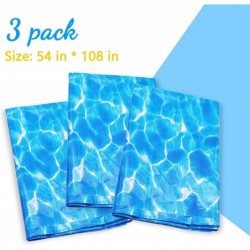 Summer Pool Plastic Tablecloth 3 Packs Hawaii Beach Party Favor Water Print Plastic Blue Table Cover for Under The Sea Party ...