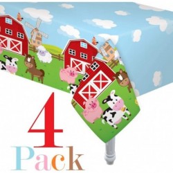 4 Pack Table Cover Farm House Fun Barnyard Animals Party Table Cloth Farm Animal Barn Themed Party Supplies Tablecover $24.06...