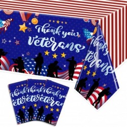 3 Pieces Veterans Day Decorations Tablecloth Thank You Veterans Tablecover American Flag Patriotic Soldier Veterans Day Table...