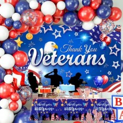 3 Pieces Veterans Day Decorations Tablecloth Thank You Veterans Tablecover American Flag Patriotic Soldier Veterans Day Table...